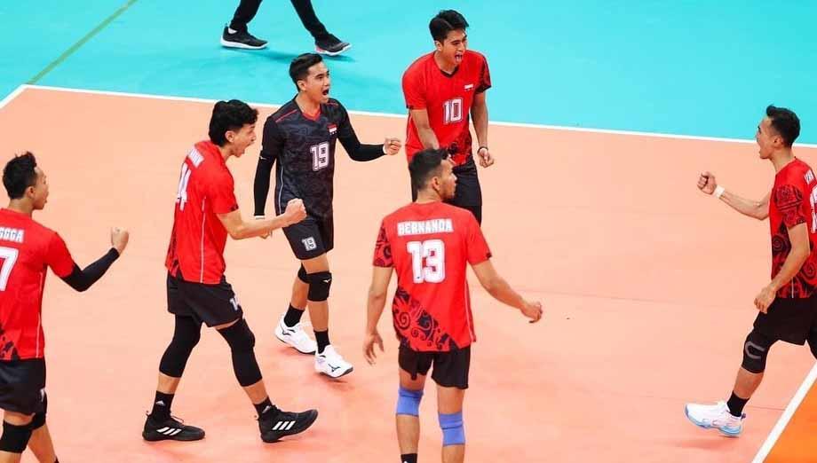 Bola voli putra antara Indonesia vs Kazahkstan di AVC Challenge Cup 2023, Rabu 12 Juli 2023. (Foto: Instagram@avcvolley)
