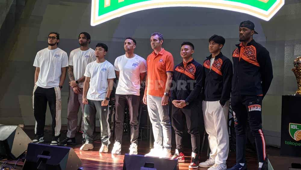 Press Conference Jelang Final IBL 2023 antara Pelita Jaya Bakrie vs Perwira Bandung, Selasa (18/07/23), di Gold Dragon, Senayan Park, Jakarta Selatan.