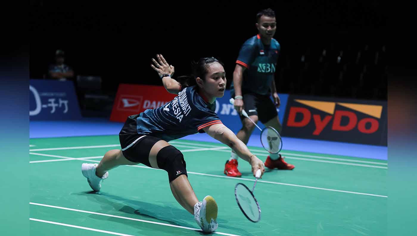 Sebuah ungkapan kekaguman BWF saat kenang momen heroik bintang bulutangkis Indonesia, Rehan Naufal Kusharjanto/Lisa Ayu Kusumawati, juara Hylo Open 2022. - INDOSPORT