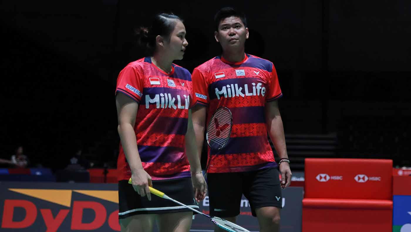 Pasangan ganda campuran Indonesia, Praveen Jordan/Melati Daeva Oktavianti di Japan Open 2023. (Foto: PBSI)