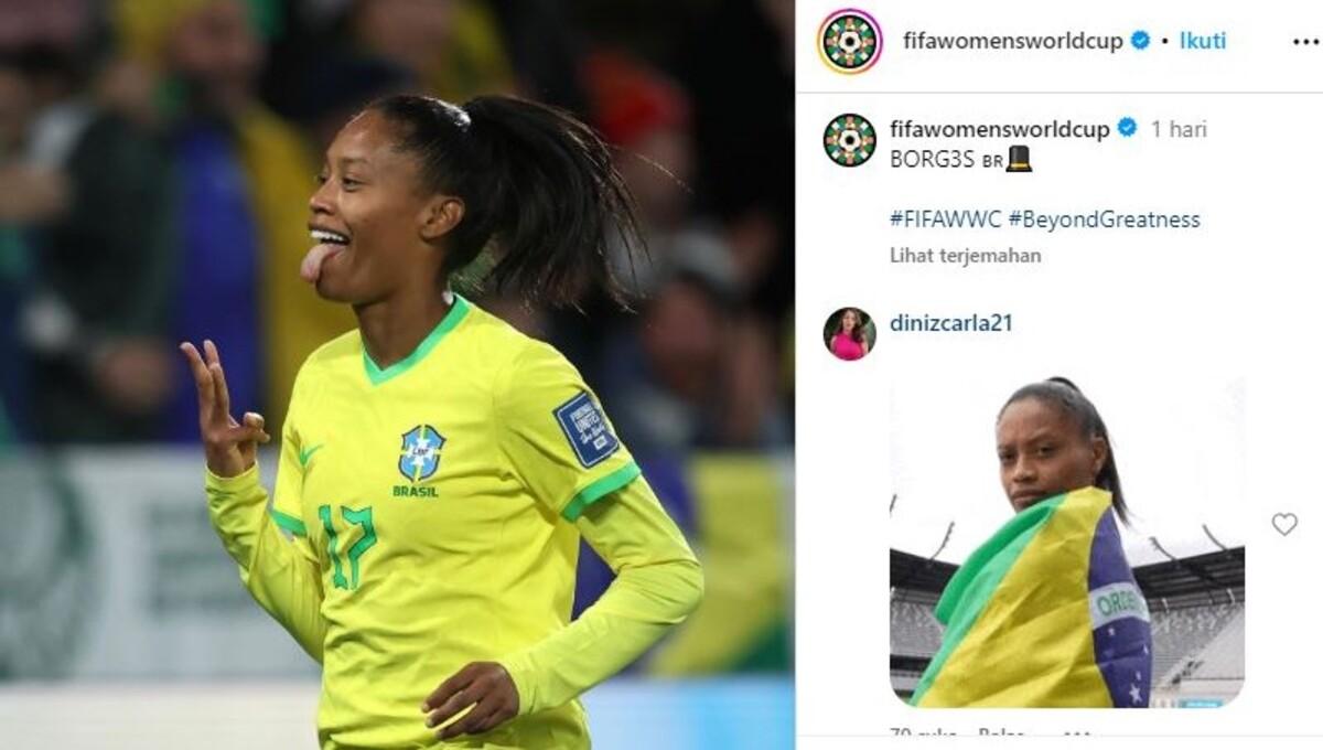 Ada kisah menyentuh hati dari sosok Ary Borges, mama muda yang membela Timnas Brasil dan mencetak hattrick di Piala Dunia Wanita 2023. (Foto: IG @_aryborges)