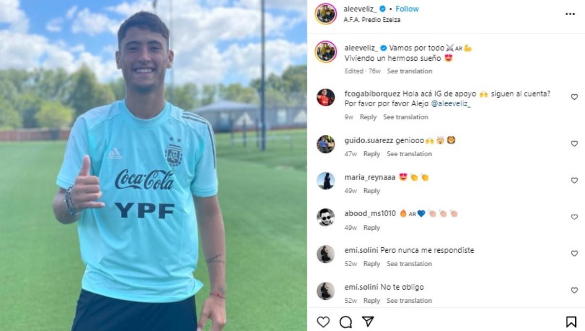 Alejo Veliz, pemain Argentina yang dikaitkan dengan AC Milan. Foto: instagram/aleeveliz_. - INDOSPORT