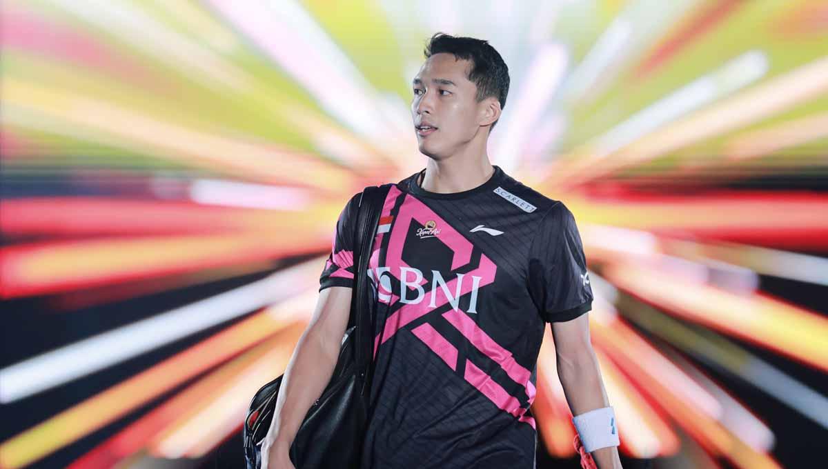 Tunggal putra Indonesia, Jonatan Christie sukses melaju ke babak 16 besar ajang China Open 2023 usai membungkam Weng Hongyang. (Foto: PBSI) - INDOSPORT