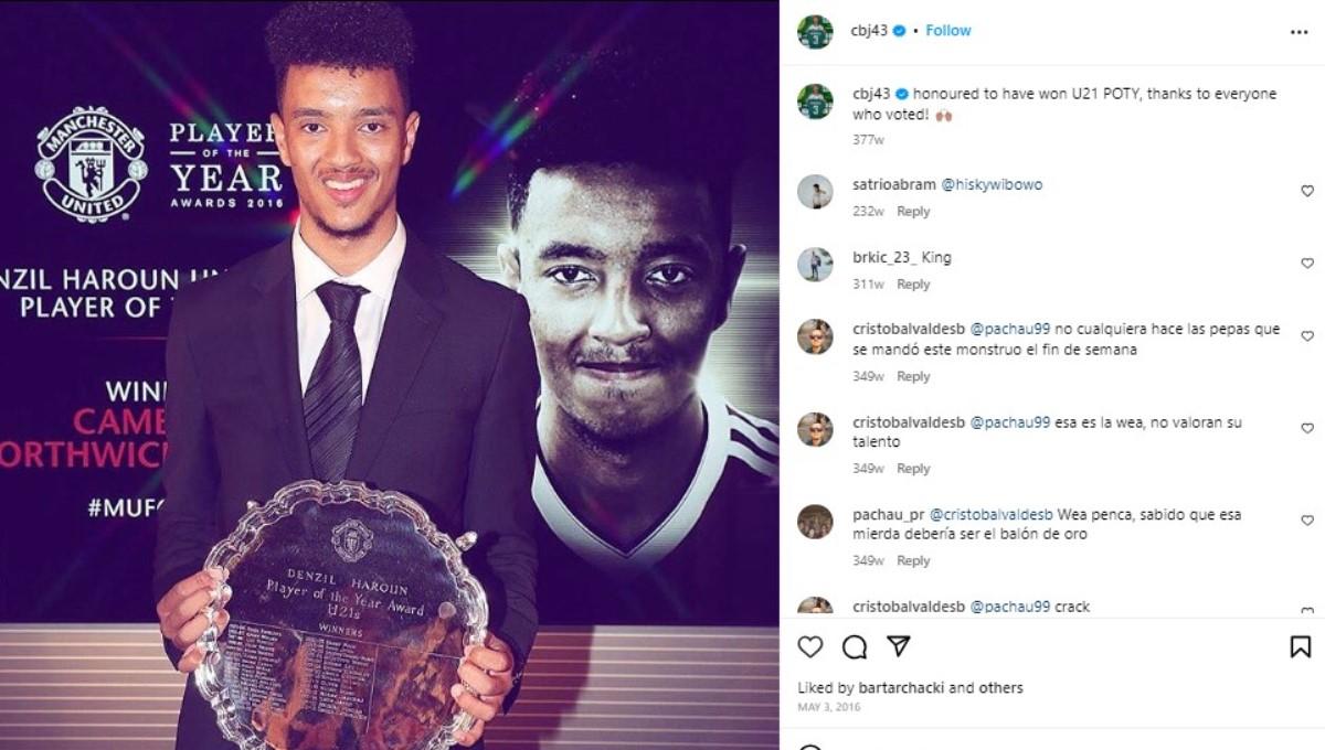 Mantan pemain Manchester United, Cameron Borthwick-Jackson. Foto: instagram/cbj43.