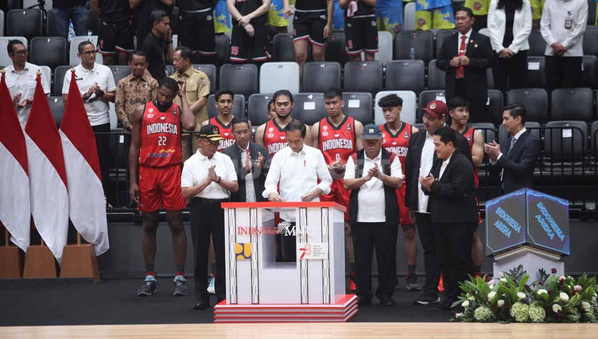 Presiden RI Joko Widodo meresmikan Indonesia Arena jelang FIBA World Cup 2023, Senin (07/08/23).