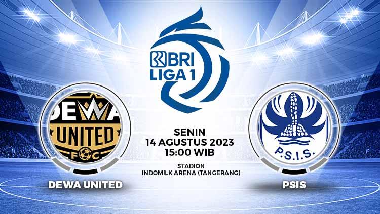 Simak link live streaming Liga 1 antara Dewa United vs PSIS Semarang, Senin (14/08/23), pukul 15.00 WIB di Indomilk Arena Stadium.