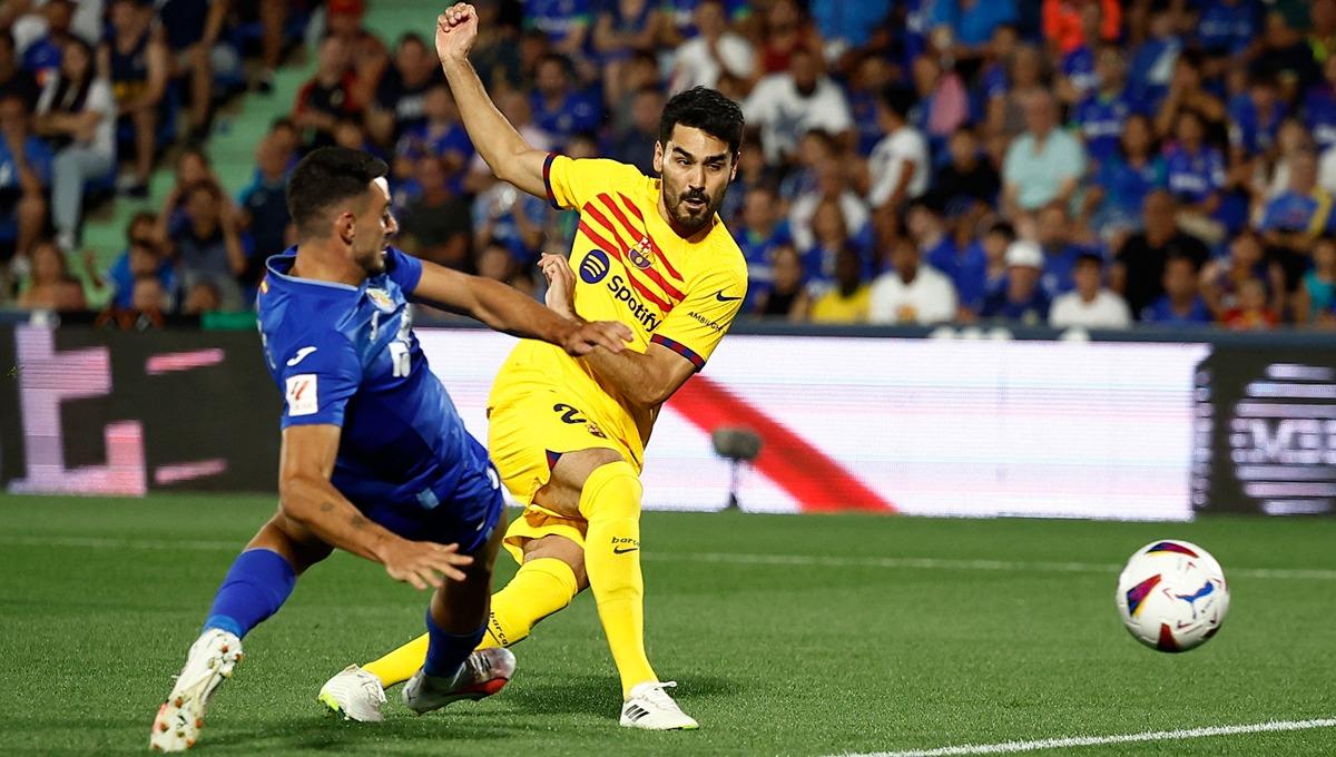 Aksi Ilkay Gundogan di laga Liga Spanyol 2023-2024 antara Getafe vs Barcelona, Senin (14/08/23) dini hari WIB.
