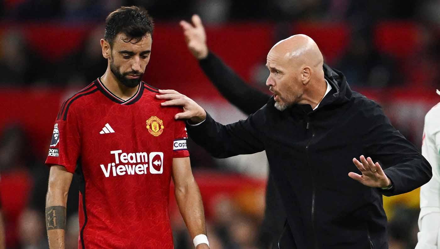 Rumor transfer klub Liga Inggris, Manchester United, di mana ada cara agar Bruno Fernandes tidak diboyong ke Arab Saudi. (Foto: REUTERS/Dylan Martinez)