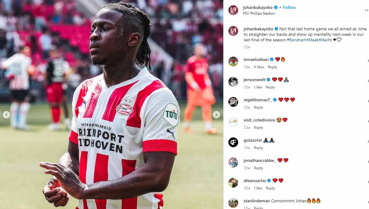 Pemain PSV Eindhoven, Johan Bakayoko. (Foto: Instagram@johanbakayoko)
