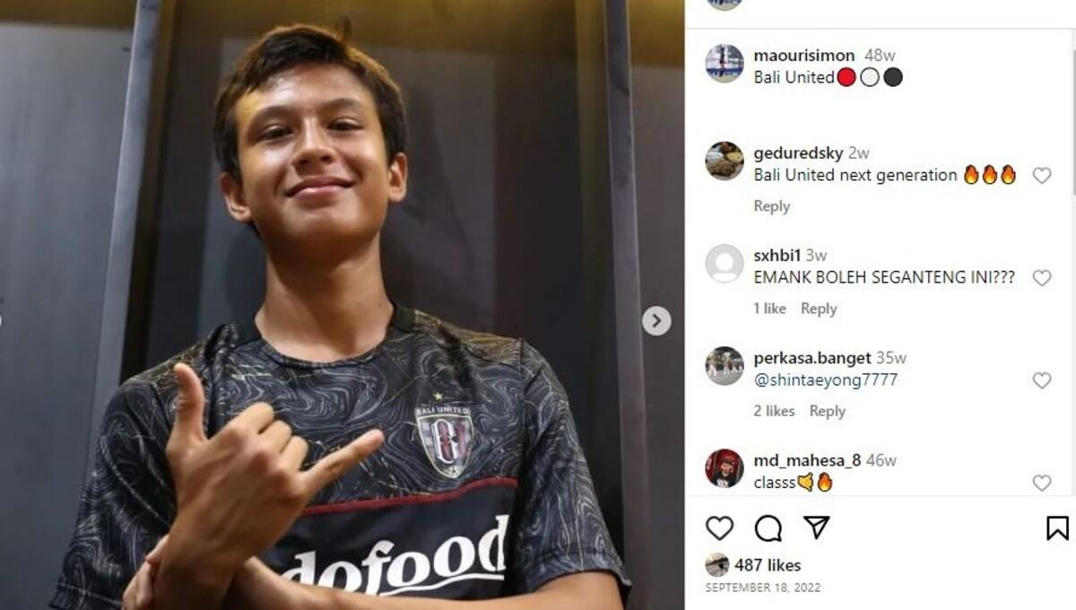 Maouri Ananda Simon, pemain Bali United Youth lolos seleksi Timnas Indonesia U-17 untuk Piala Dunia U-17 (Foto: IG @maourisimon)