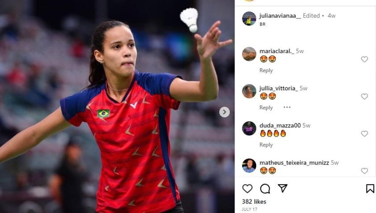 Juliana Viana Vieira, pebulu tangkis asal Brasil (Foto: Instagram @julianavianaa_)