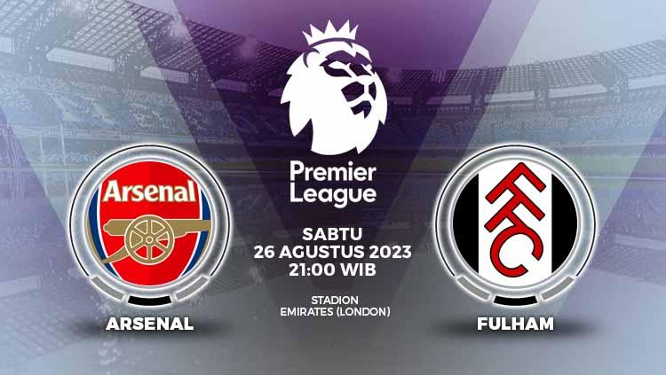 Link live streaming Liga Inggris (Premier League) 2023/24 antara Arsenal vs Fulham pada Sabtu (26/07/23) mulai pukul 21.00 WIB. - INDOSPORT
