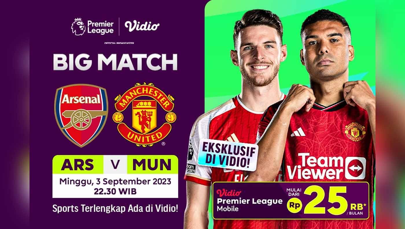 Laga di Liga Inggris antara Arsenal vs Manchester United. (Foto: vidio)