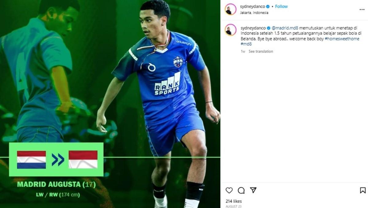 Madrid Augusta kini kembali ke Indonesia. Foto: Instagram/sydneydanco. - INDOSPORT