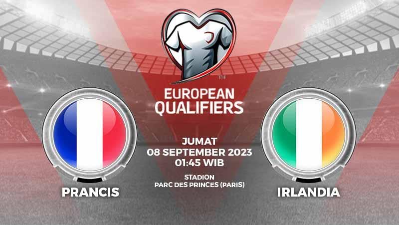 Prediksi kualifikasi Euro 2024 antara Prancis vs Irlandia, Jumat (08/09/23) pukul 01.45 WIB, di Parc des Princes. - INDOSPORT