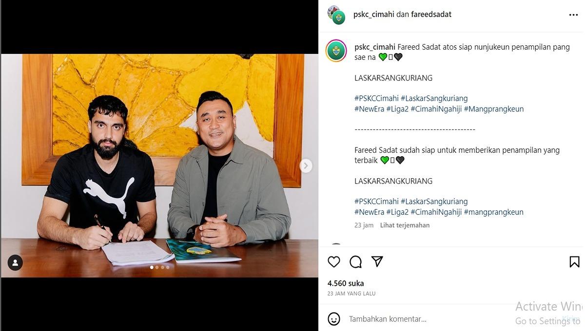 Fareed Sadat, stiker Timnas Afganistan yang baru saja direkrut oleh PSKC Cimahi untuk Liga 2 2023.
