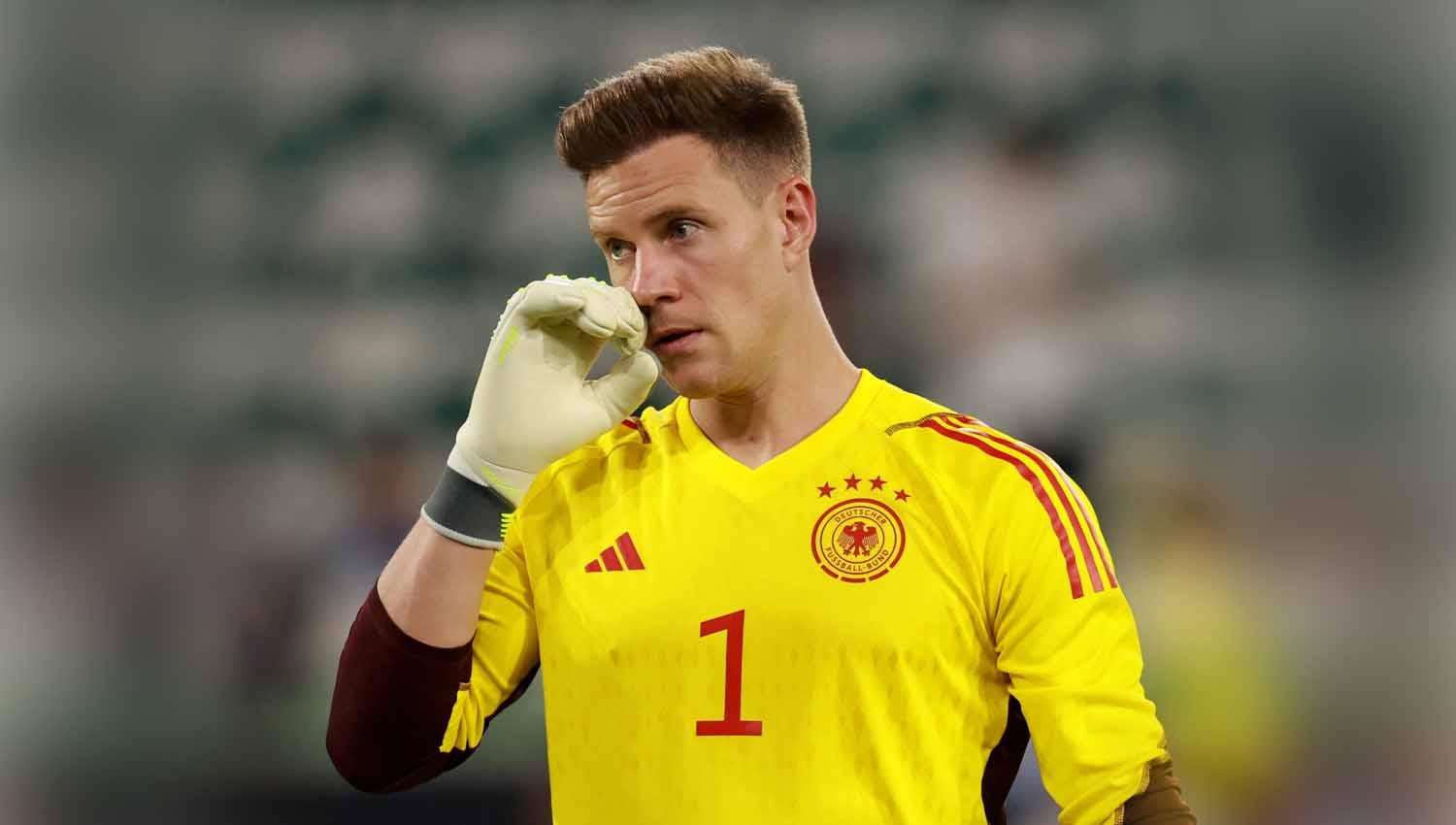 Reaksi kiper Jerman Marc-Andre ter Stegen usai timnya dikalahkan Jepang pada lga persahabatan. (Foto: REUTERS/Lisi Niesner)