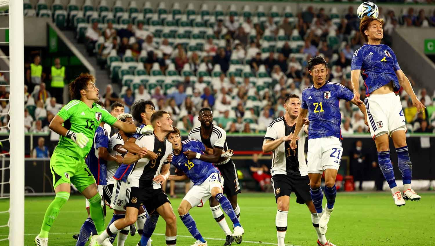 Kiper Timnas Jepang, Keisuke Osake pertandingan melawan Jerman. (Foto: REUTERS/Lisi Niesner)