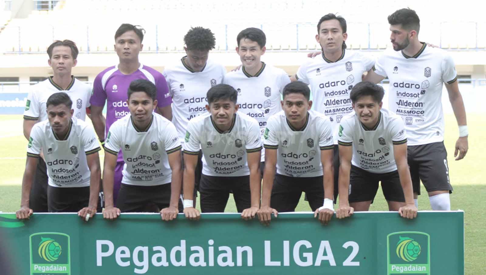 Starting eleven Nusantara United saat menghadapi Persikab Bandung pada laga perdana Liga 2 2023/2024 di Stadion Gelora Bandung Lautan Api (GBLA), Kota Bandung, Senin (11/09/23).