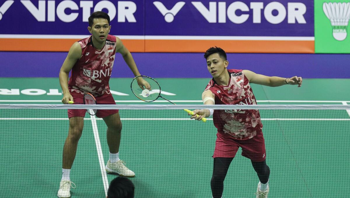 Pasangan ganda putra Indonesia, Fajar Alfian/Muhammad Rian Ardianto di Hong Kong Open 2023 (Foto: PBSI) - INDOSPORT