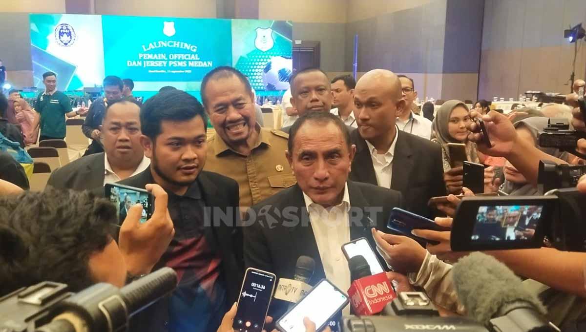 Gubernur Sumatera Utara, Edy Rahmayadi saat menghadiri launching tim dan jersey PSMS Medan untuk Liga 2 2023/2024. (Foto: Aldi Aulia Anwar/INDOSPORT)