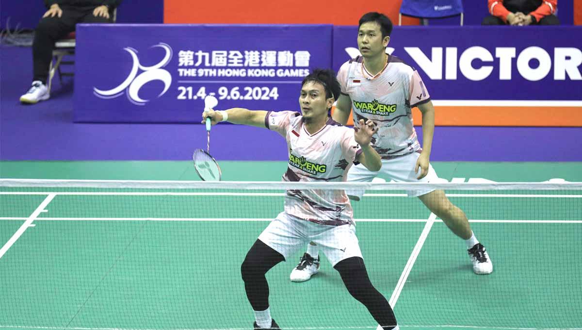 Pasangan ganda putra andalan Indonesia, Mohammad Ahsan/Hendra Setiawan, ternyata lebih tua dari Juara Dunia Senior 2023, Alvent Yulianto/Fran Kurniawan.(Foto: PBSI)