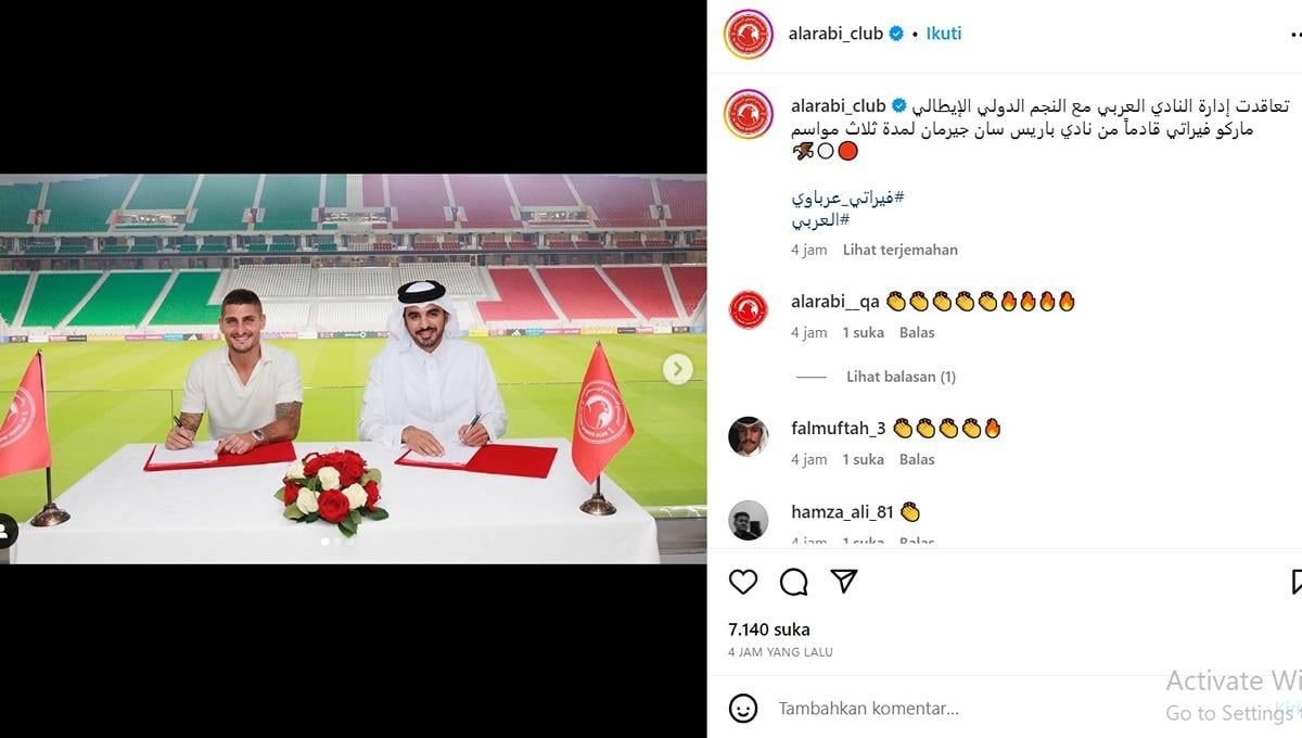 Hengkang dari PSG, Marco Verratti resmi diperkenalkan oleh klub Qatar, Al Arabi - INDOSPORT