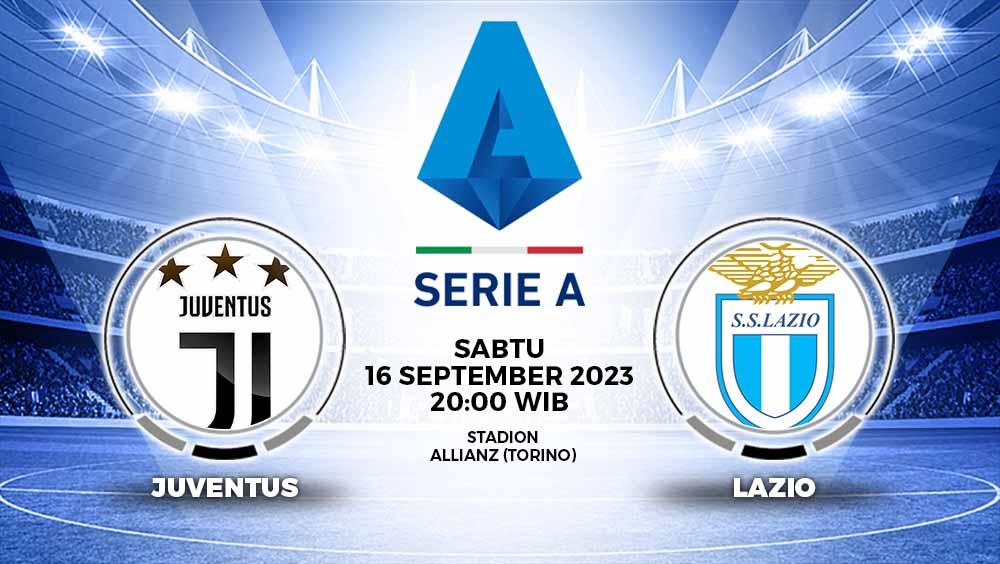 Berikut tersaji prediksi pertandingan Juventus vs Lazio di pekan ke-4 Liga Italia (Serie A) 2023/24 yang akan digelar di Allianz Stadium.