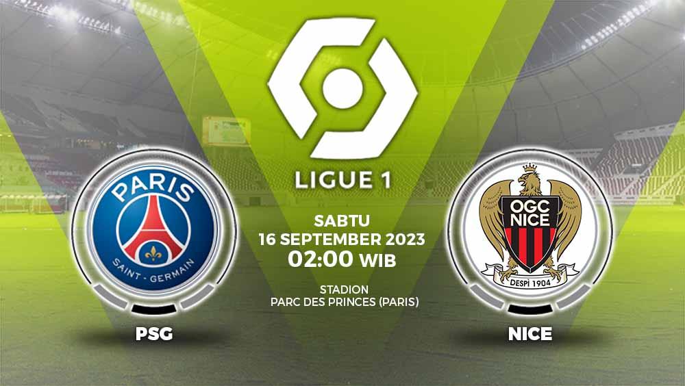 Prediksi pertandingan Liga Prancis antara Paris Saint-Germain (PSG) vs Nice, Sabtu (16/09/23), pukul 02.00 dini hari WIB dapat disimak di artikel ini.