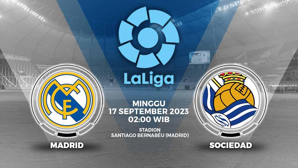 Prediksi Pertandingan antara Real Madrid vs Real Sociedad (Laliga Spanyol).