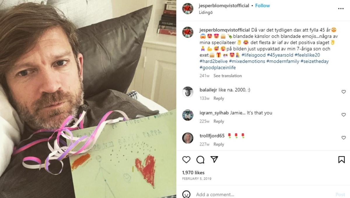 Mantan pemain Manchester United, Jesper Blomqvist. Foto: instagram/jesperblomqvistofficial.