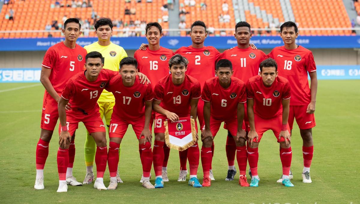 Starting eleven Timnas Indonesia U-24 saat menghadapi Chinese Taipe pada laga kedua fase grup F Asian Games 2022, Kamis (21/09/23).