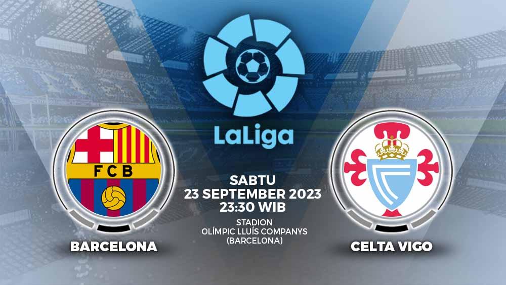 Link live streaming Barcelona vs Celta Vigo dalam matchday keenam Liga Spanyol (LaLiga) 2023/2024, Sabtu (23/9/23) pukul 23.30 WIB, tersedia di Vidio.