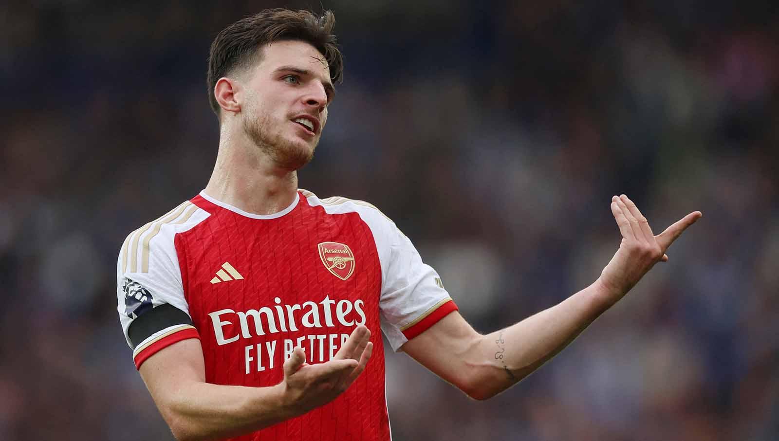 Gelandang Arsenal, Declan Rice. (Foto: REUTERS/Lee Smith) - INDOSPORT