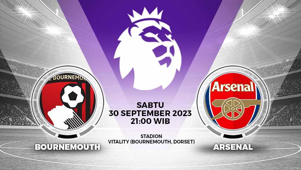 Link live streaming Liga Inggris (Premier League) antara Bournemouth vs Arsenal pada Sabtu (30/09/23) yang dapat disaksikan di Vidio.com. - INDOSPORT