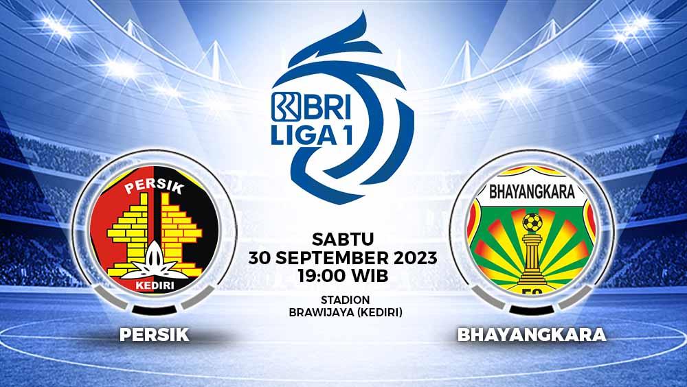 Persik Kediri akan menjamu Bhayangkara FC pada pekan ke-14 Liga 1 2023/2024 di Stadion Brawijaya, Sabtu (30/9/23). - INDOSPORT