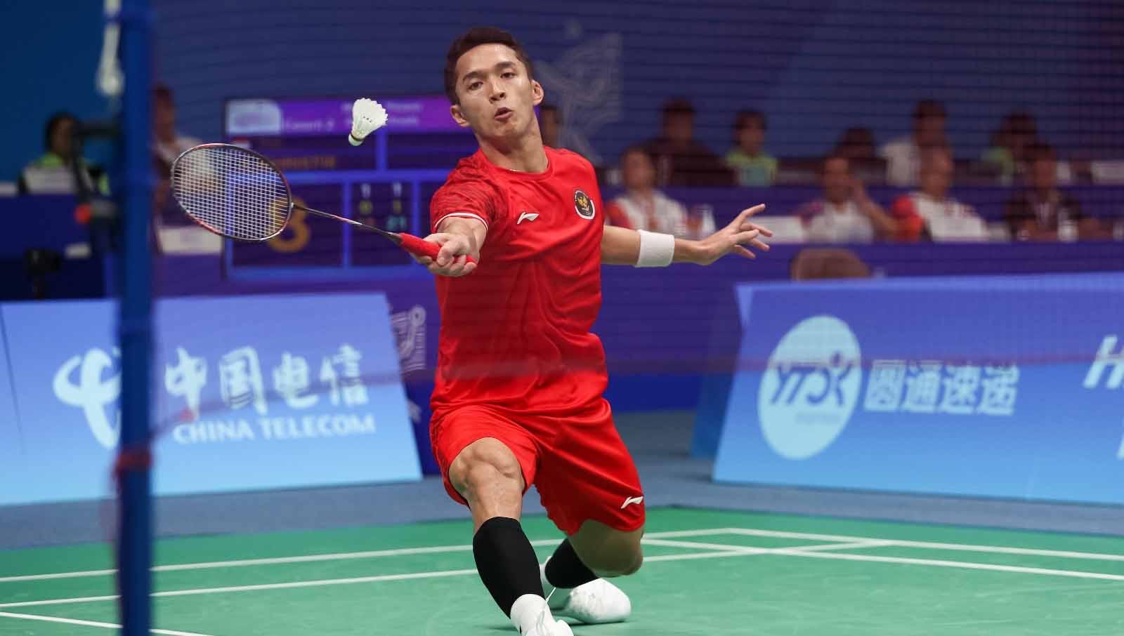 Tunggal putra Indonesia, Jonatan Christie di Asian Games (Foto: NOC Indonesia / Naif Al'as)