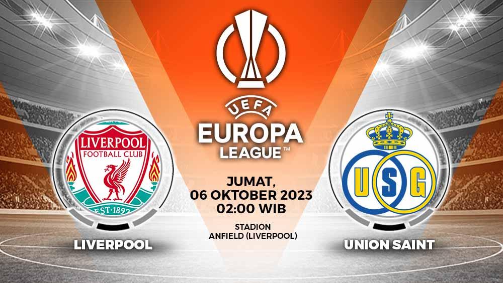 Link live streaming Liga Europa 2023/24 antara Liverpool vs Union Saint-Gilloise pada Jumat (06/10/23) mulai pukul 02.00 dini hari WIB. - INDOSPORT