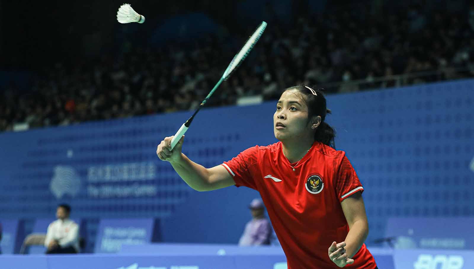 Tunggal putri Indonesia, Gregoria Mariska Tunjung di Asian Games 2022. (Foto: PBSI) - INDOSPORT