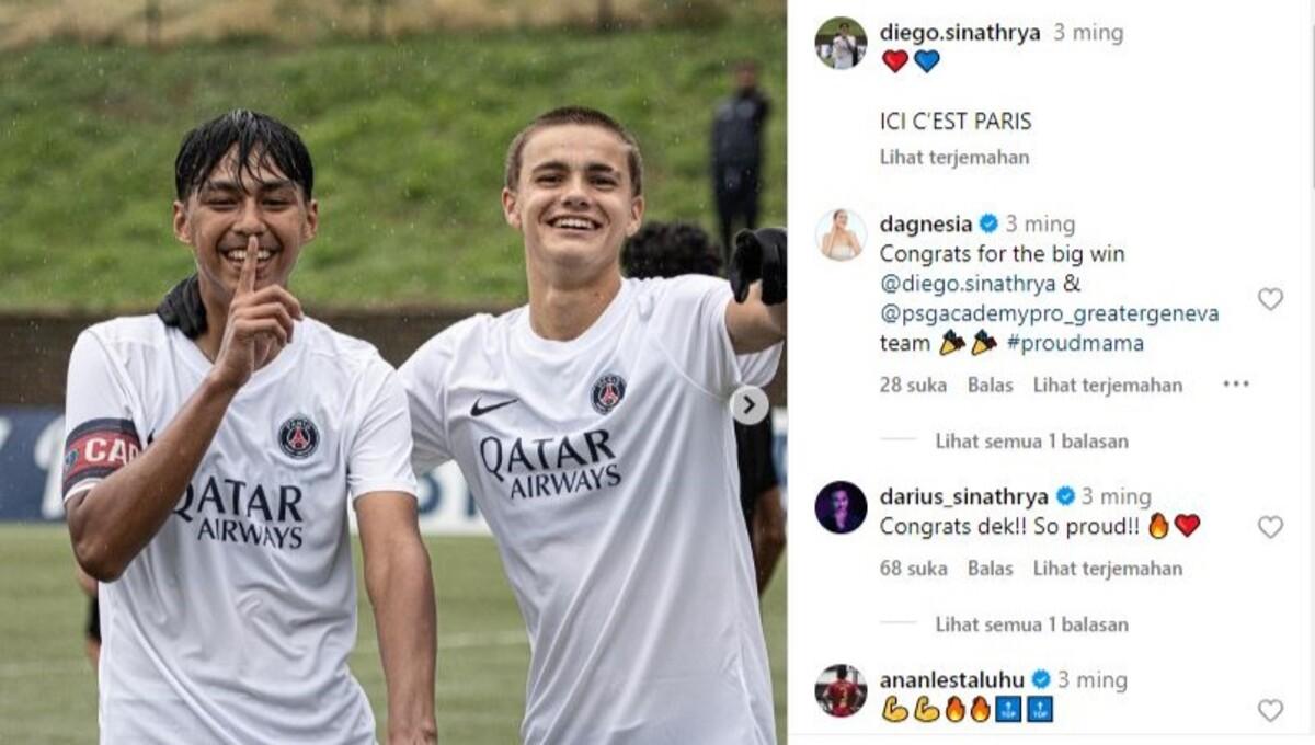Diego Sinathrya menjabat sebagai kapten tim PSG Academy U-16 (Foto: IG @diego.sinathrya)