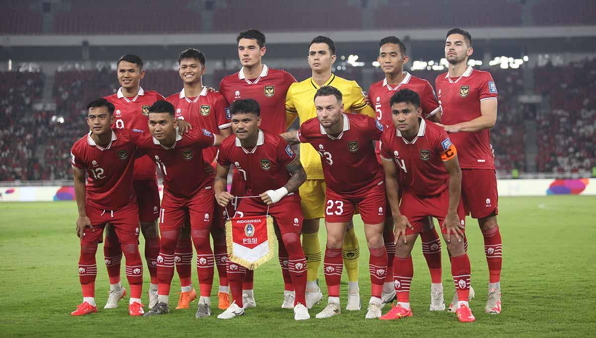 Skuad Timnas Indonesia (senior) yang turun sejak menit awal melawan Brunei Darussalam di Kualifikasi Piala Dunia 2026. - INDOSPORT