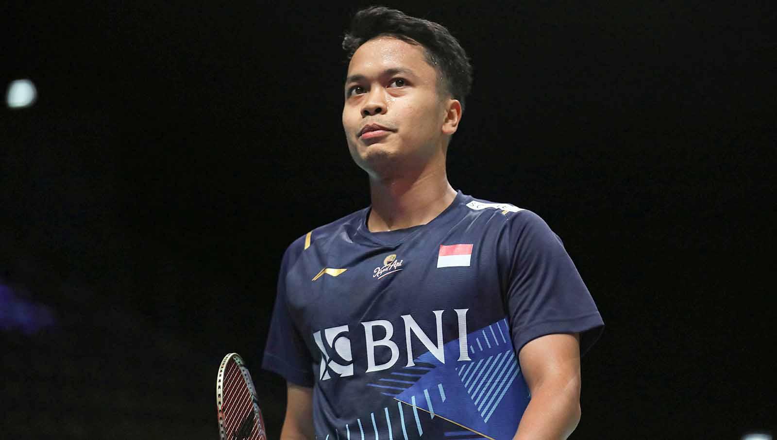 Tunggal putra Indonesia, Anthony Sinisuka Ginting di Denmark Open 2023. (Foto: PBSI)