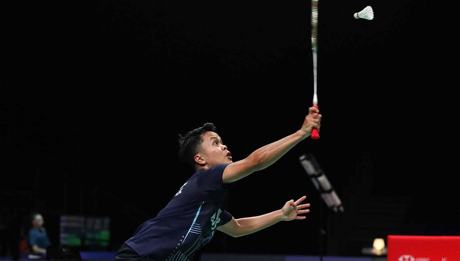 Tunggal putra Indonesia, Anthony Sinisuka Ginting di Denmark Open 2023. (Foto: PBSI)