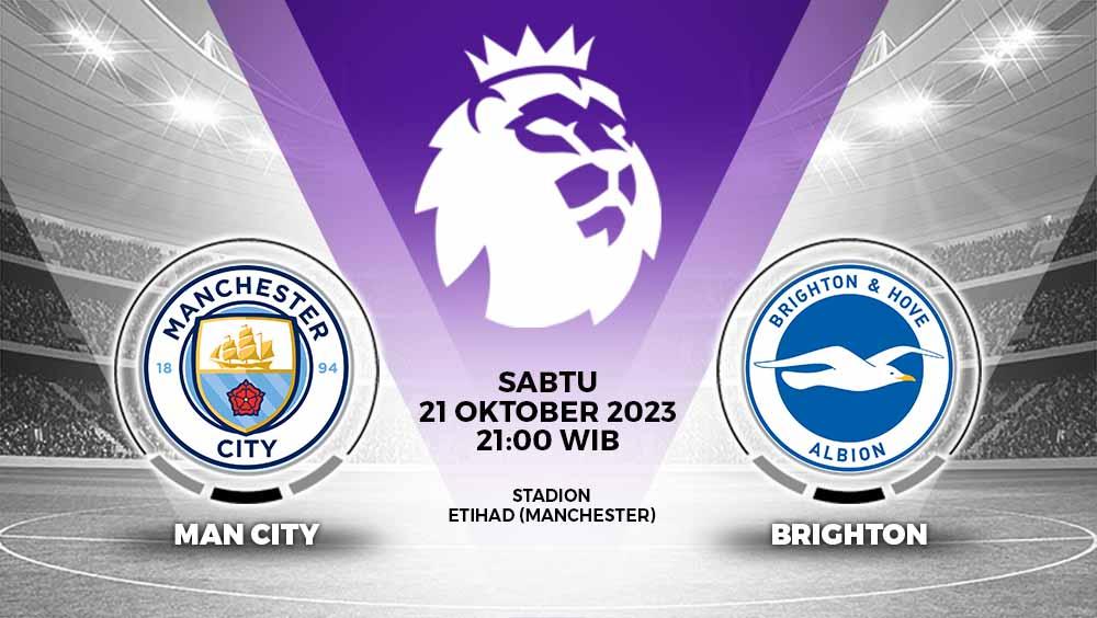 Prediksi Pertandingan antara Manchester City vs Brighton & Hove Albion (Liga Inggris).