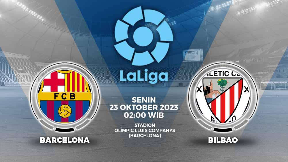 Link live streaming laga Liga Spanyol antara Barcelona vs Athletic Bilbao pada hari Senin (23/10/23) mulai pukul 02.00 WIB.