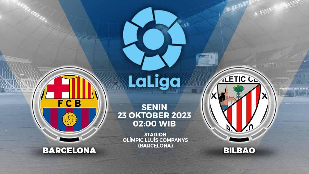 Link live streaming laga Liga Spanyol antara Barcelona vs Athletic Bilbao pada hari Senin (23/10/23) mulai pukul 02.00 WIB. - INDOSPORT