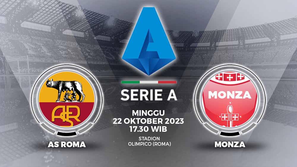 Link live streaming Liga Italia 2023/2024 pekan ke-9 antara AS Roma vs Monza, Minggu (22/10/23) pukul 17.30 WIB.