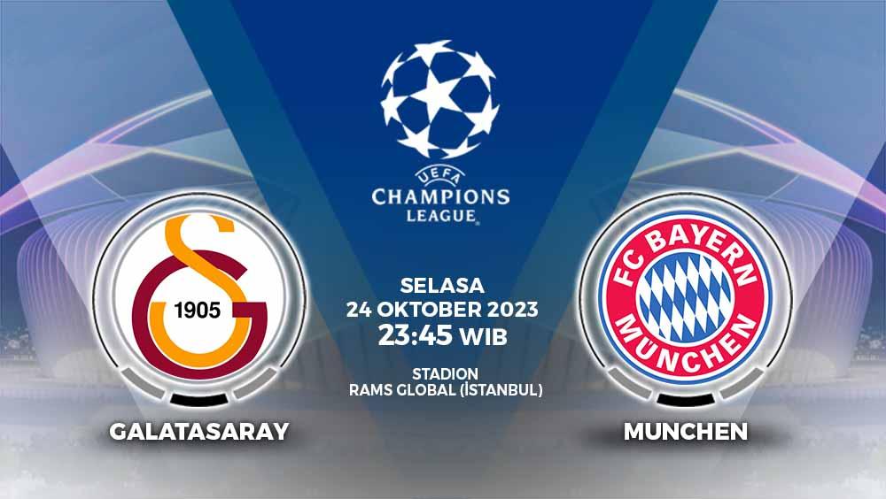 Prediksi pertandingan Liga Champions 2023/24 Grup A antara Galatasaray vs Bayern Munchen, Selasa (24/10/23), dapat disimak di artikel ini.