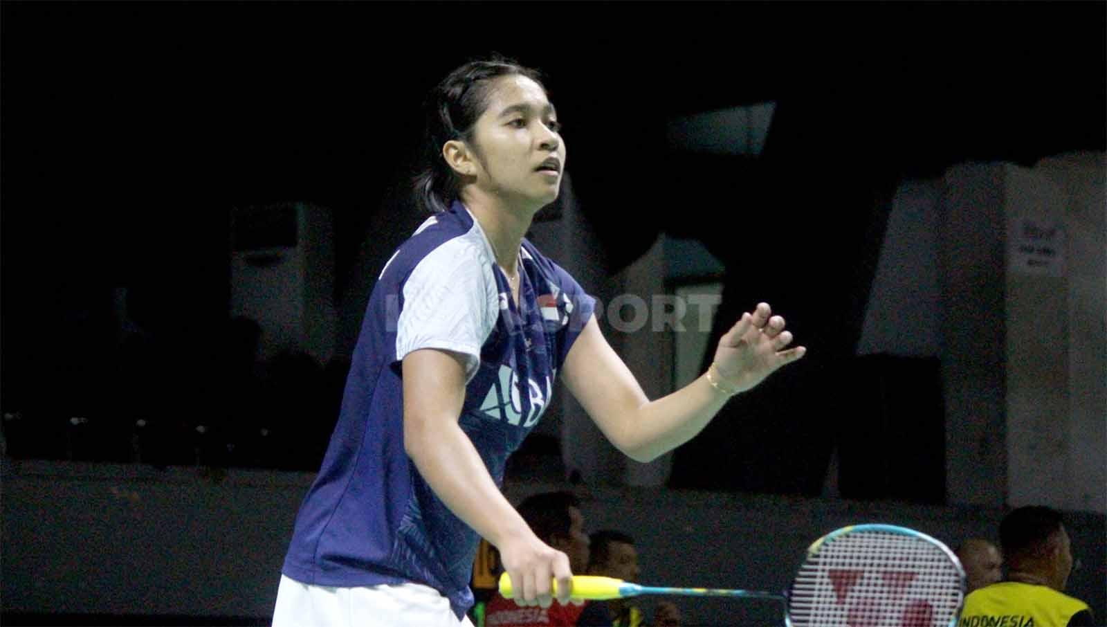 Ester Nurumi Tri Wardoyo tersingkir dari Indonesia Masters II 2023 Surabaya (Super 100). Foto: Fitra Herdian/INDOSPORT.