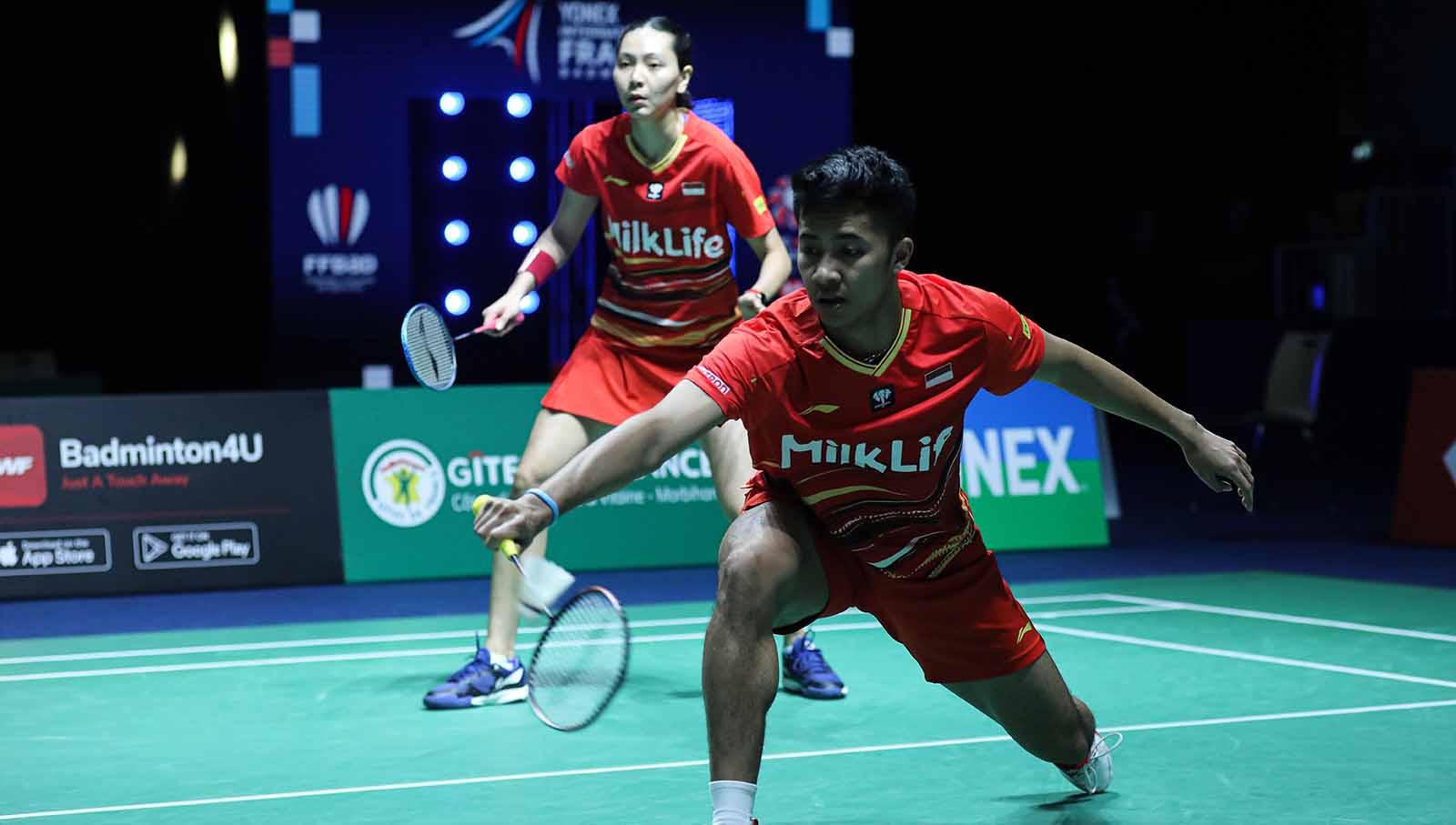 Pasangan ganda campuran Indonesia, Dejan Ferdinansyah/Gloria Emanuelle Widjaja di laga French Open 2023. (Foto: PBSI)